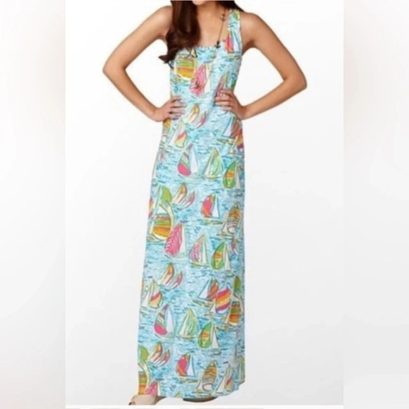 ! Lilly Pulitzer Treena Maxi You Gotta Regatta - Picture 2 of 5